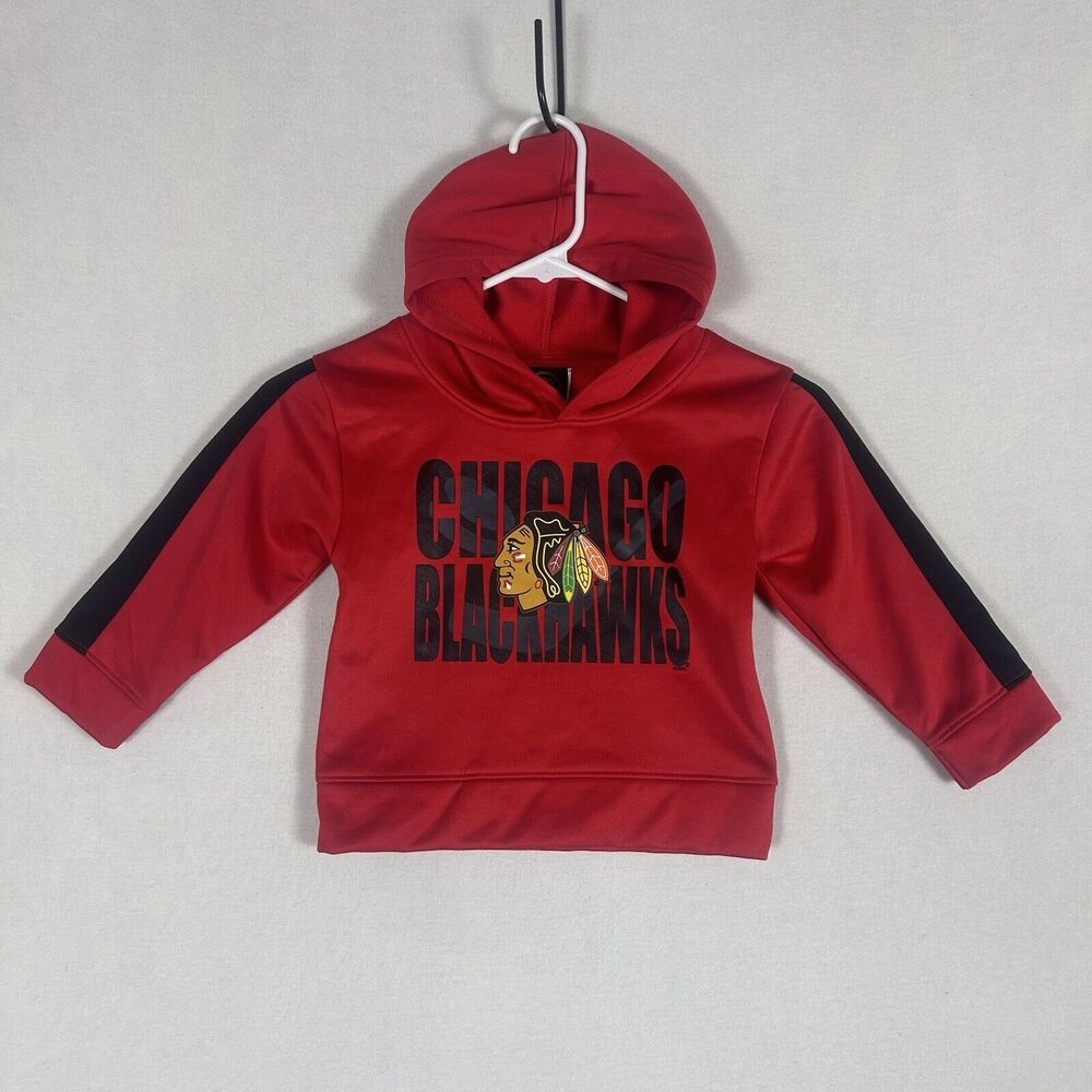 NHL Chicago Blackhawks Red Pull Over Hoodie Kids Toddler Size 2T Hockey Sport